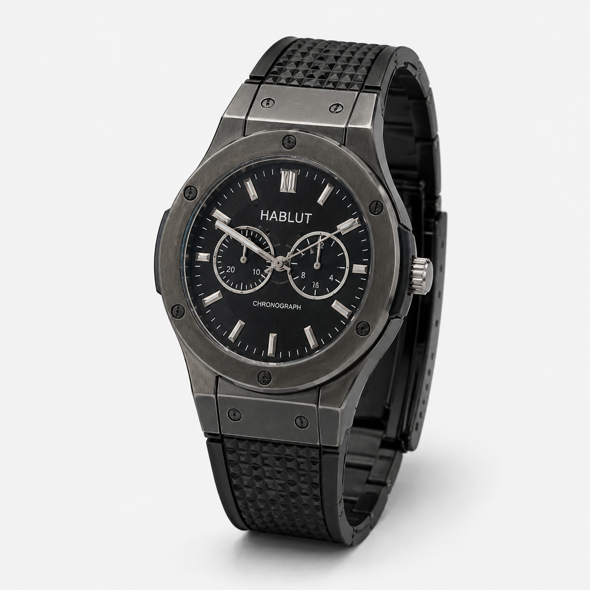 DUNLEX Blue Dial Chronograph Metal Mesh Watch